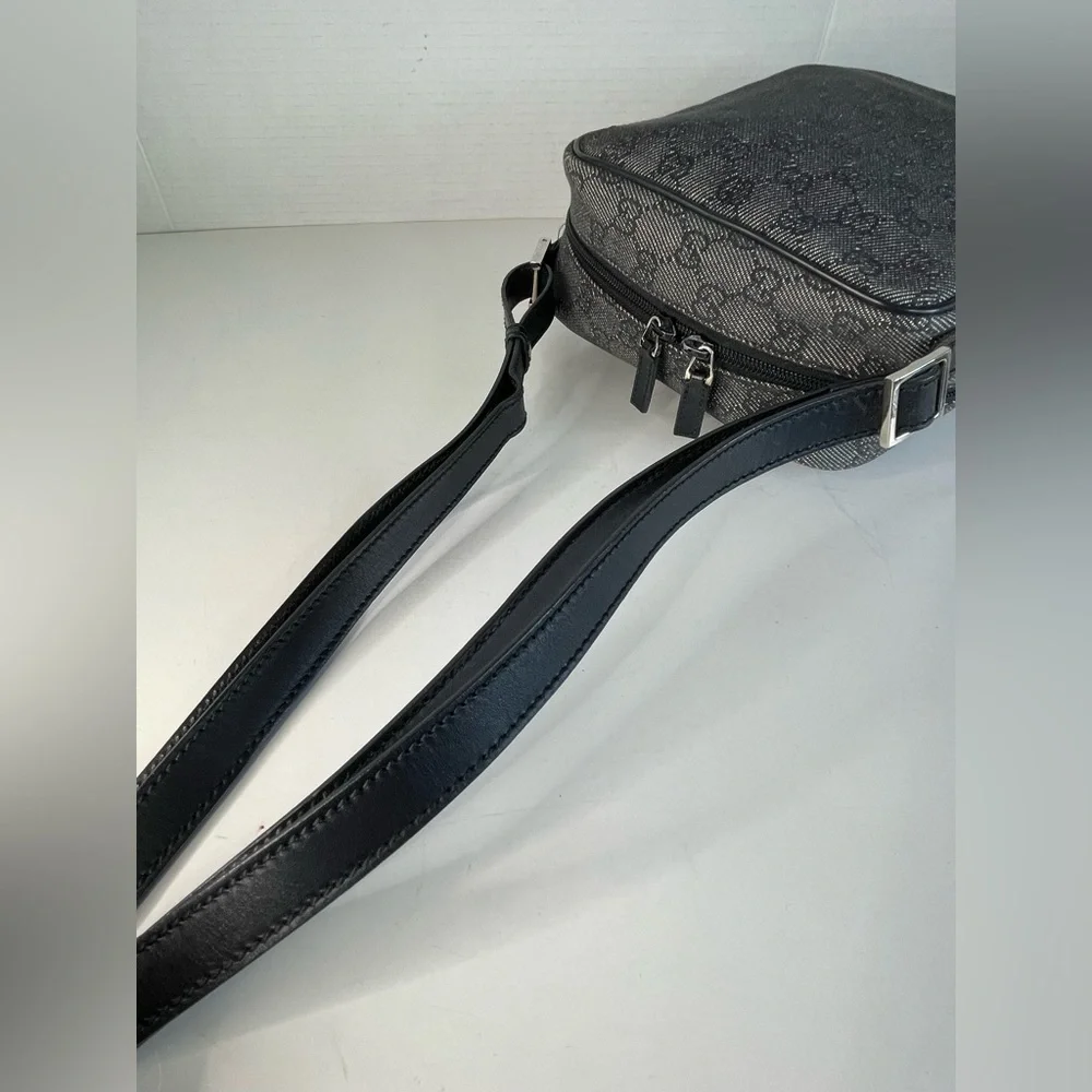 Gucci Black and Gray Monogram Messenger Bag